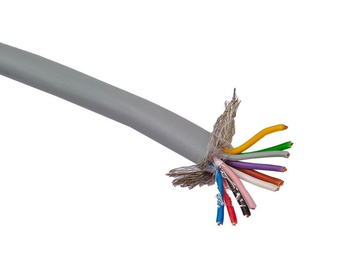 Vícežilový kulatý kabel LIYCY 10x0,25mm² šedý, stíněný, HELUKABEL