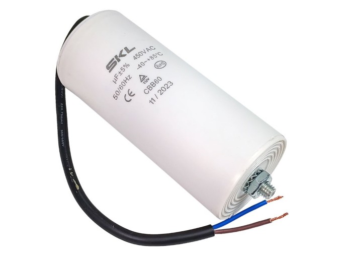 Motorový rozběhový kondenzátor 70 µF 450V 50/60Hz CBB60 s kabelem 25 cm