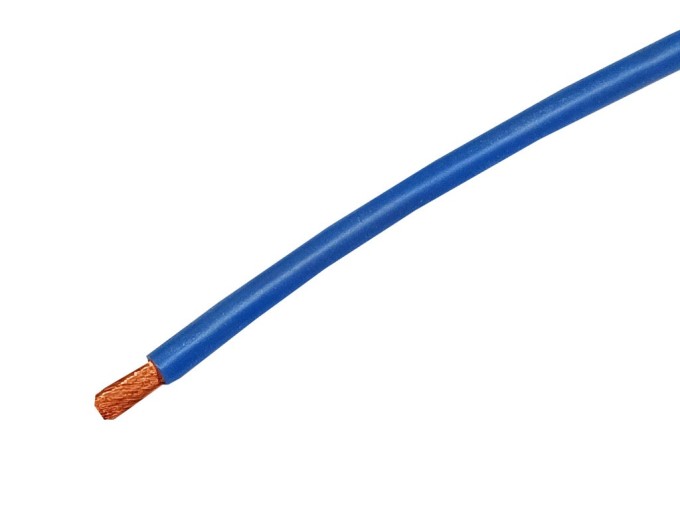 Silikonový kabel Cu lanko 4,0 mm² modrý - metráž