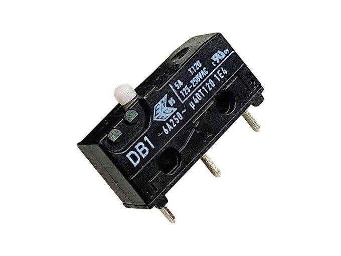 Mikrospínač DB1C-C1AA ZF s vývody do plošného spoje