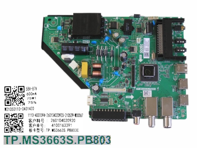 Základní deska LCD LED TV SENCOR SLE42F16TCS Main board TP.MS3663S.PB803