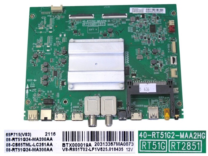 Základní deska LCD LED modulu TCL 08-RT51G24-MA200AA / 40-RT51G2-MAA2HG