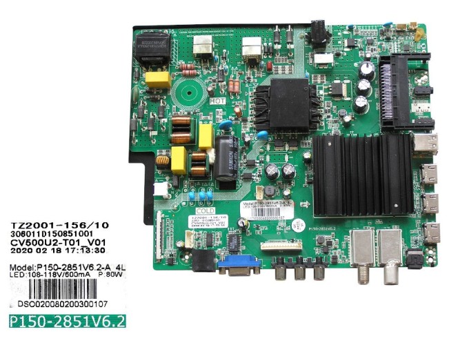 Základní deska LCD modulu FOX 50DLE788 Main board P150-2851V6.2