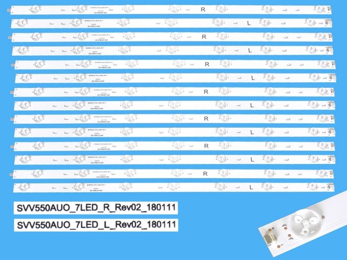 Sada LED podsvitu pro Philips 55" LCD panel 14 ks pásků SVV550AU0_7LED_R/L Rev02