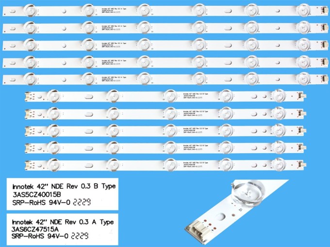 LED podsvit 872mm pro LG 42" LCD TV sada 10 pásků DLED TOTAL ARRAY