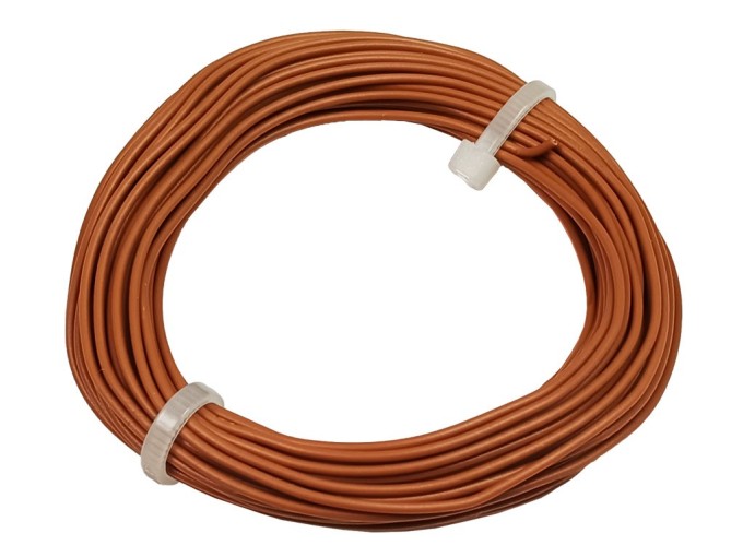 Měděný drát 0,5 mm s PVC izolací, hnědý, 10 m