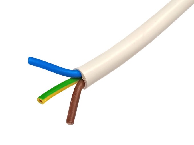Síťový kabel 3x0,75 mm² lanko H05VV-F bílý PVC metráž