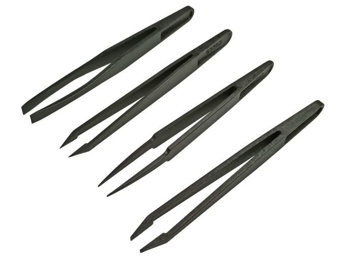 Plastové pinzety servisní sada 4 ks PZ84