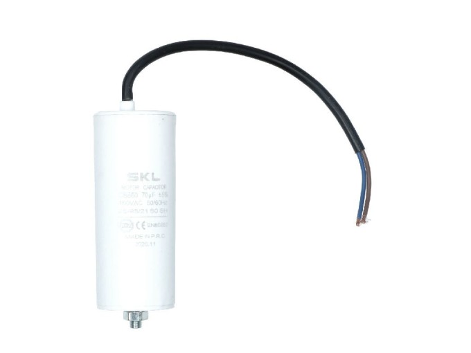 Motorový rozběhový kondenzátor 70 µF 450V CBB60 s kabelem 25 cm