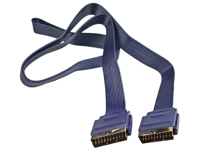 Plochý SCART kabel 1,5 m s plným zapojením 21 pinů