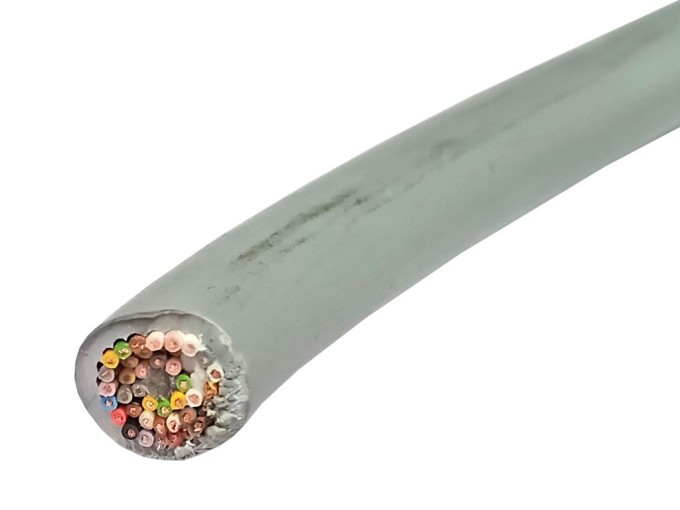 Vícežilový kulatý kabel LIYY 40 x 0,14 mm², šedý, nestíněný