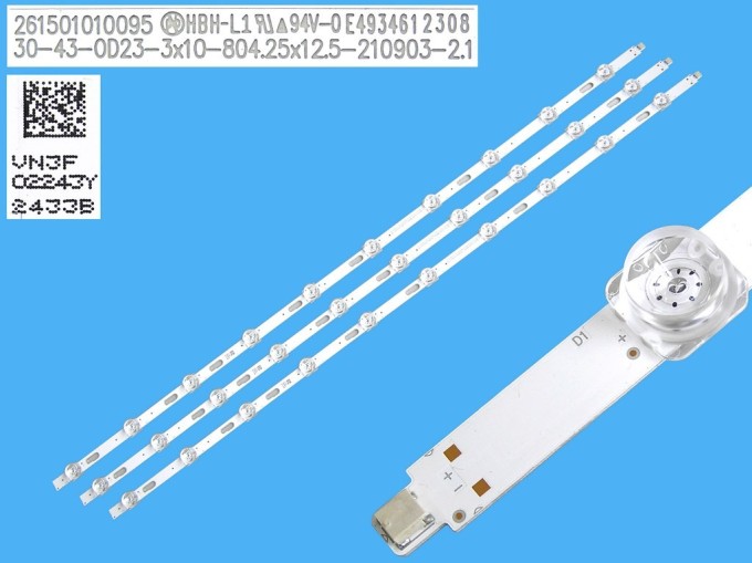 Sada LED podsvitu 804mm pro Samsung 43CU7172 s 3 kusy