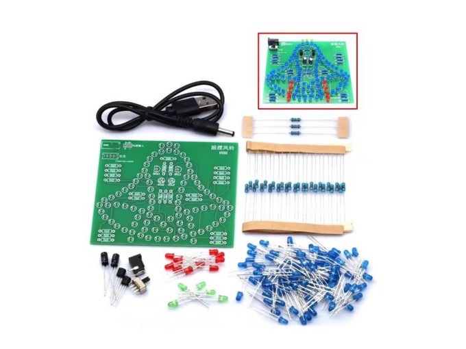 LED svítící zvoneček - elektronická stavebnice s napájením DC 3-5V