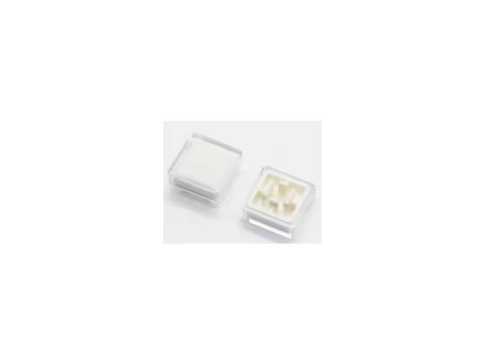 Bílý čtvercový hmatník 12x12 mm pro mikrospínače B3F-4055 a B3FS-4055P