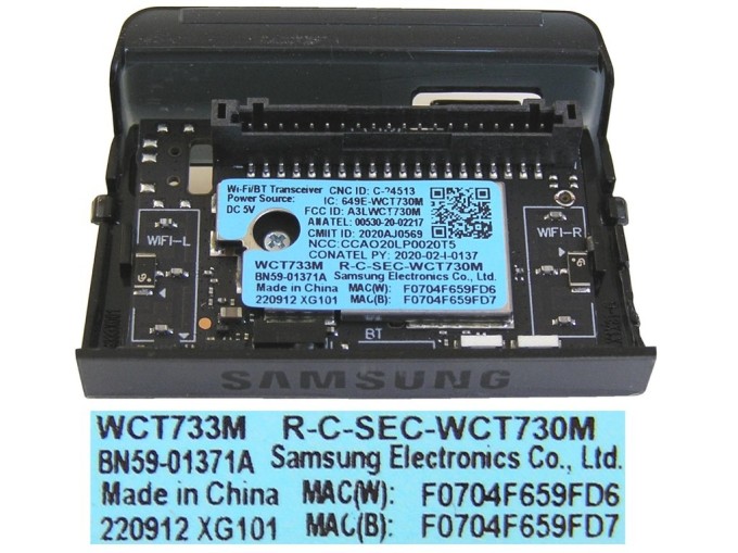 WiFi modul a LCD LED ovládací panel Samsung BN59-01371A