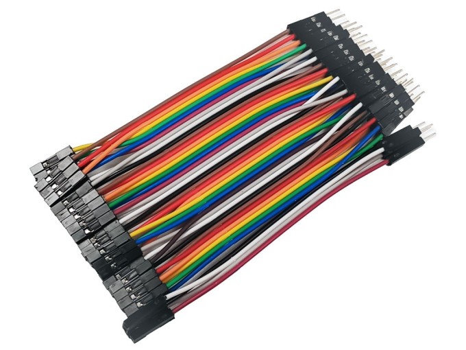 Dupont propojovací vodiče 40 pinů, 10 cm, samec - samice