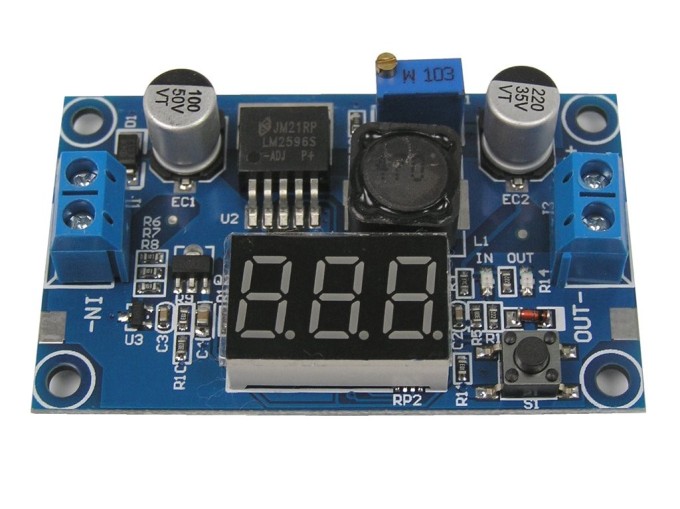 Nastavitelný step-down modul s displejem 1,2 - 37V / 1,6A (3A)