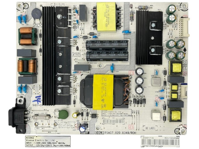 Napájecí zdrojová deska LCD TV Hisense H55B7520 RSAG7.820.8349/ROH