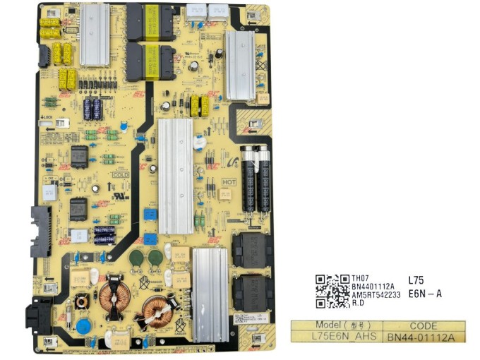 Napájecí zdrojová deska LCD modulu BN44-01112A / L75E6N AHS / BN4401112A