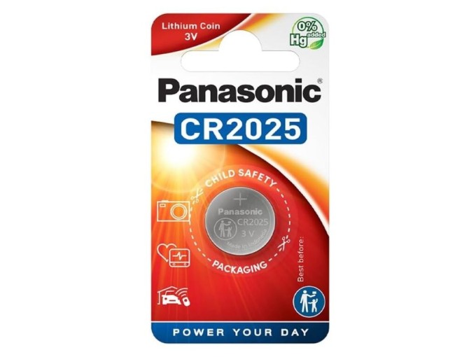 Lithiová baterie Panasonic CR2025 3V 165mAh CR-2025L/1BP