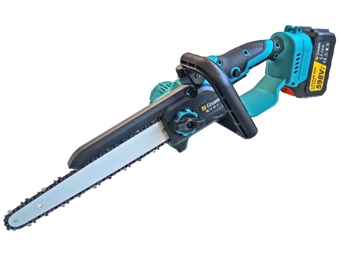 Aku ruční řeťezová pila Gisam 10", lišta 25cm, bezkartáčový motor 550W, automatické mazání řetězu