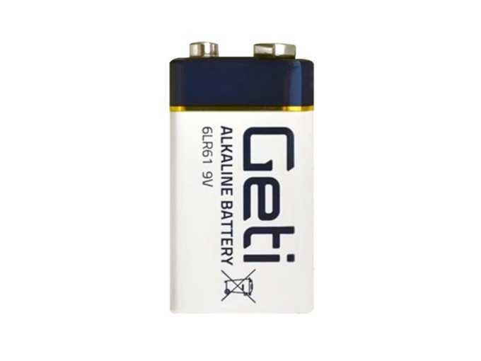 Alkalická 9V baterie Geti 6F22 (6LR61)