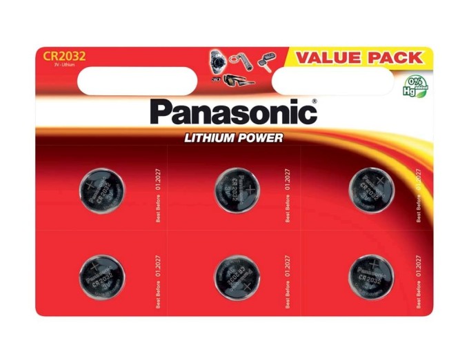 Panasonic CR2032 lithiová baterie 3V 220mAh 6ks