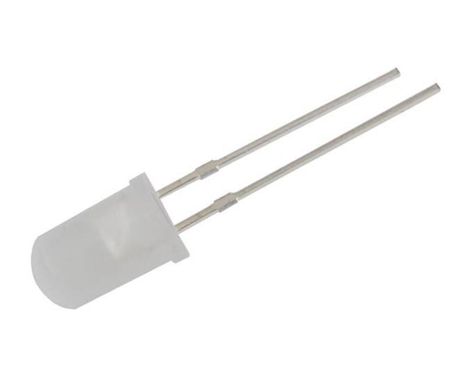 Modrá kulatá LED dioda 5 mm s širokým úhlem svitu 2000-3000mcd
