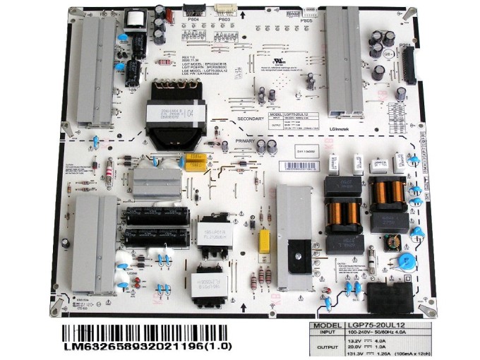Napájecí zdrojová deska LCD modulu EAY65893202 LGP75-20UL12