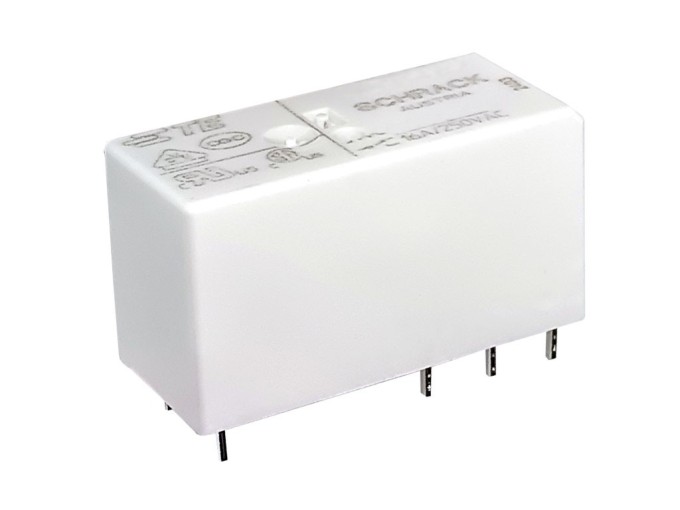 Elektromagnetické relé 24V DC s 2 přepínacími kontakty 8A / 250V AC, 30V DC