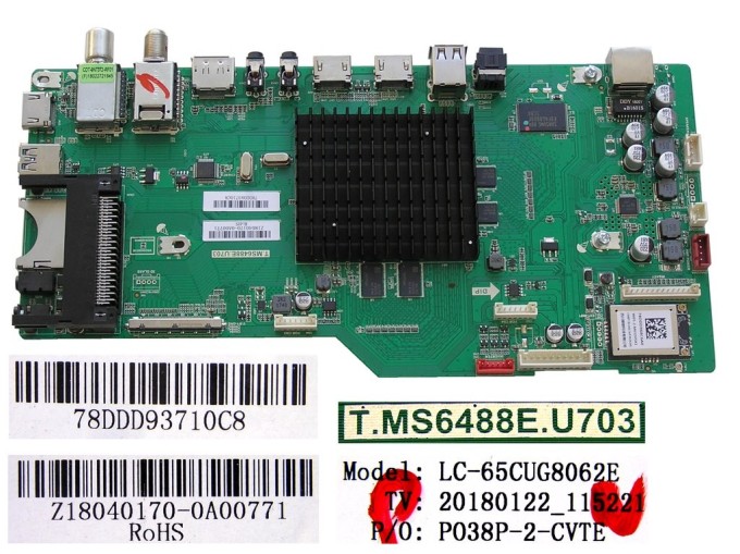 Základní deska LCD modulu Sharp LC-65CUG8062E TP.MS6488E.U703