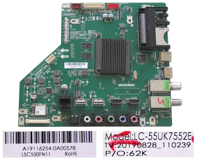 Základní deska LCD modulu pro Sharp 55BJ5E a LC-55UK7552E