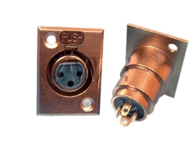 Přístrojový samičí XLR konektor 3piny pro montáž na panel