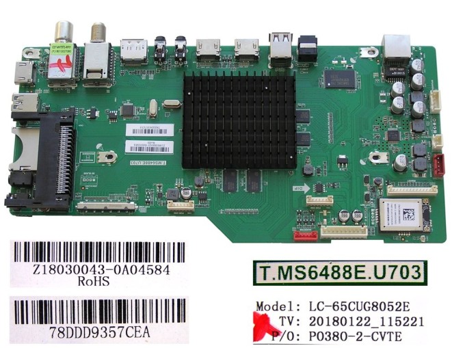 Základní deska LCD LED TV Sharp LC-65CUG8052E (Main board TP.MS6488E.U703)