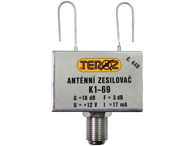 DVB-T/T2 anténní zesilovač 16dB s F konektorem a symetrizačním členem