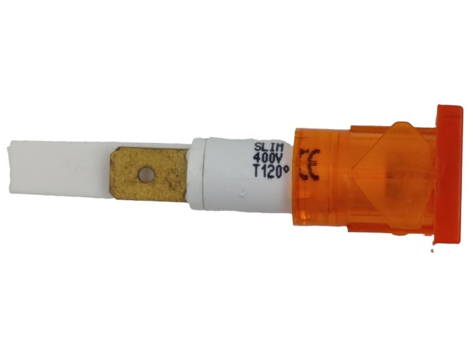 Oranžová hranatá signalizační kontrolka 16x16 mm