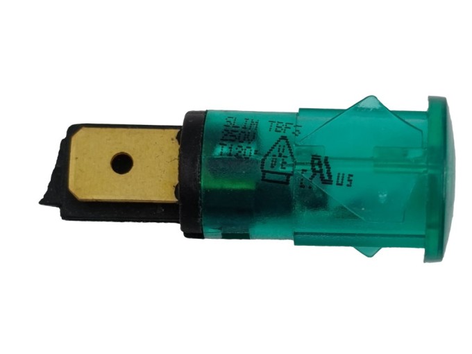 Zelená kulatá signalizační kontrolka 230V