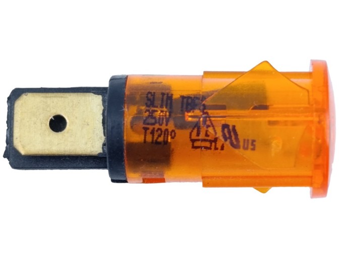 Oranžová kulatá signalizační kontrolka 230V