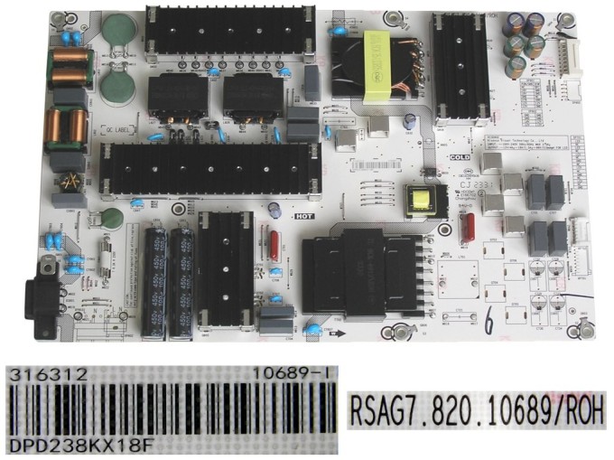 Napájecí zdrojová deska LCD modulu Hisense 75A7KQ RSAG7.820.10689/ROH