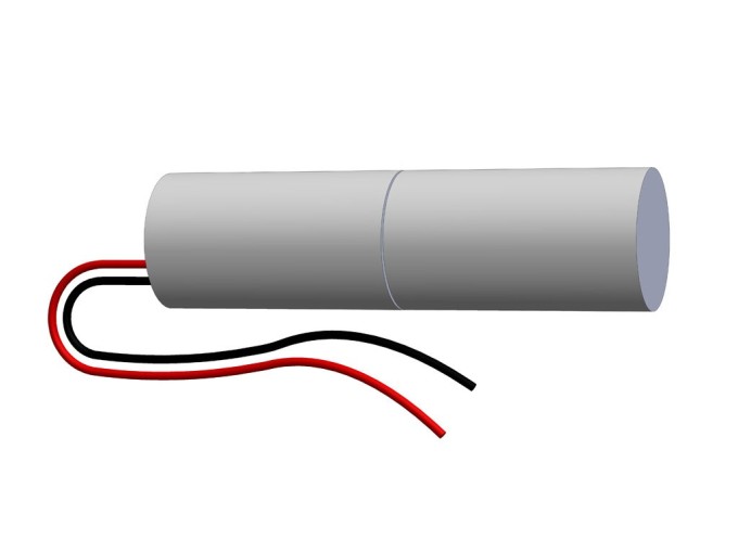 Akumulátor 2,4V 4500mAh D s kabelem bez konektoru pro nouzová světla