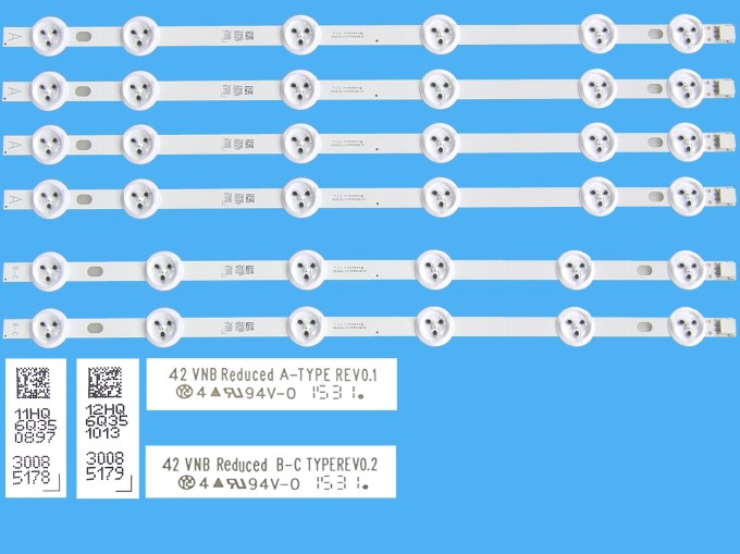 Sada LED podsvícení Vestel 23283028AL 6 pásků 373mm D-LED 4x typ A + 2x typ B