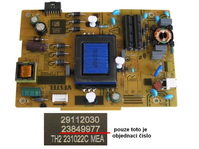 Napájecí zdrojová deska 17IPS62 / SMPS 23849977 pro LCD modul