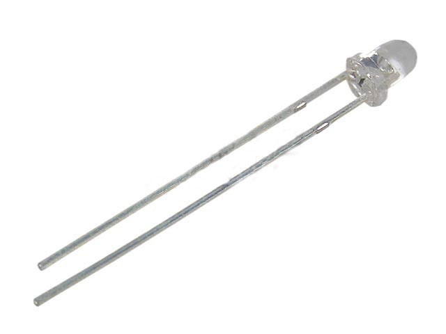 Bílá LED dioda 3mm kulatá, čirá, svítivost 4000mCD