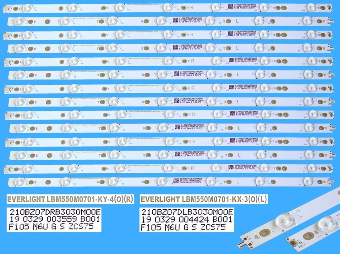 Kompletní LED podsvit sada Philips 55" 705TLB55B3030M00E s 14 pásky DLED TOTAL ARRAY
