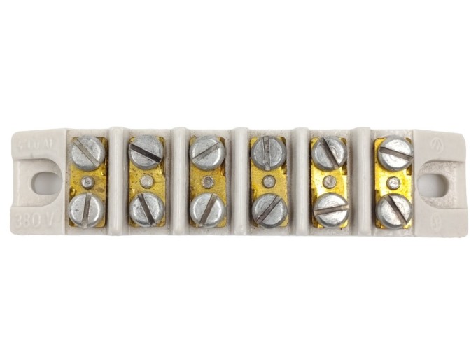 Keramický svorkový blok 105 x 24 x 20 mm, 8 pólů