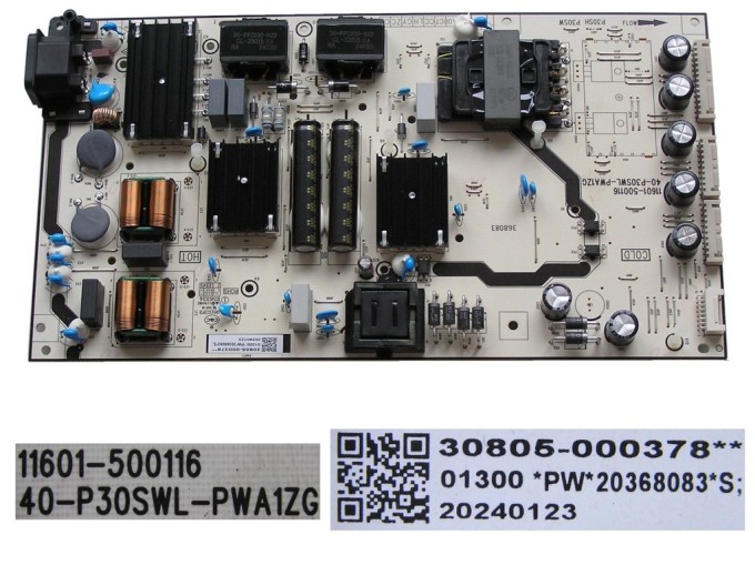Napájecí zdrojová deska LCD TCL 50C803 30805-000378 / Power board 40-P30SWL-PWA1ZG