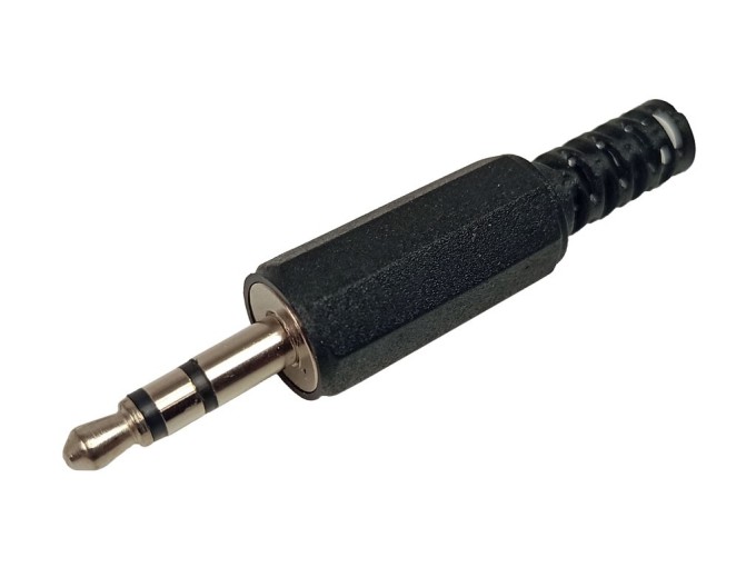 3,5mm stereo jack konektor samec plastový