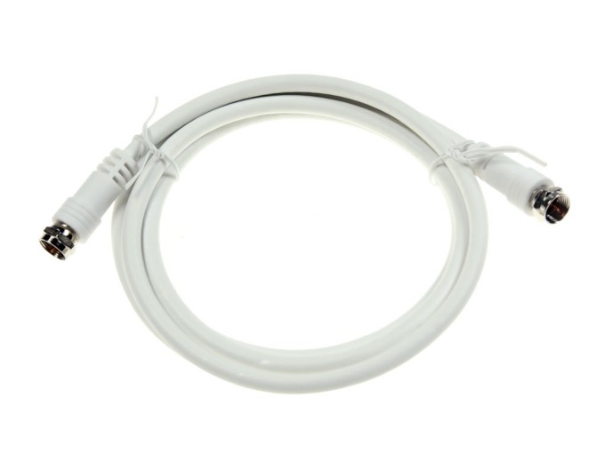 Anténní satelitní kabel 2,5 m s F konektory, bílý