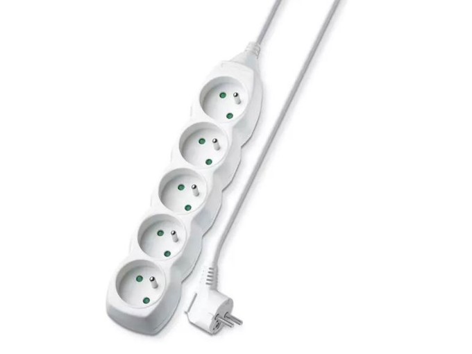 Prodlužovací kabel s 5 zásuvkami a délkou 2 m Geti GEC52