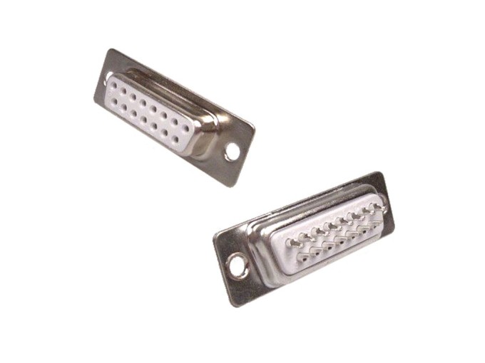 Panelový konektor CANNON 15 pin samice s pájecím žlábkem